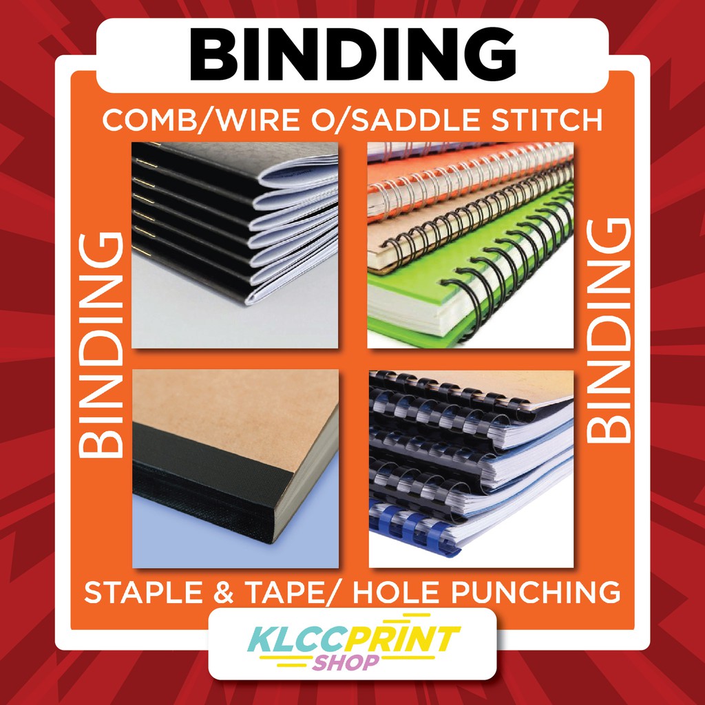 Comb Binding WireO Binding Perfect Binding Staple Tape Shopee Malaysia