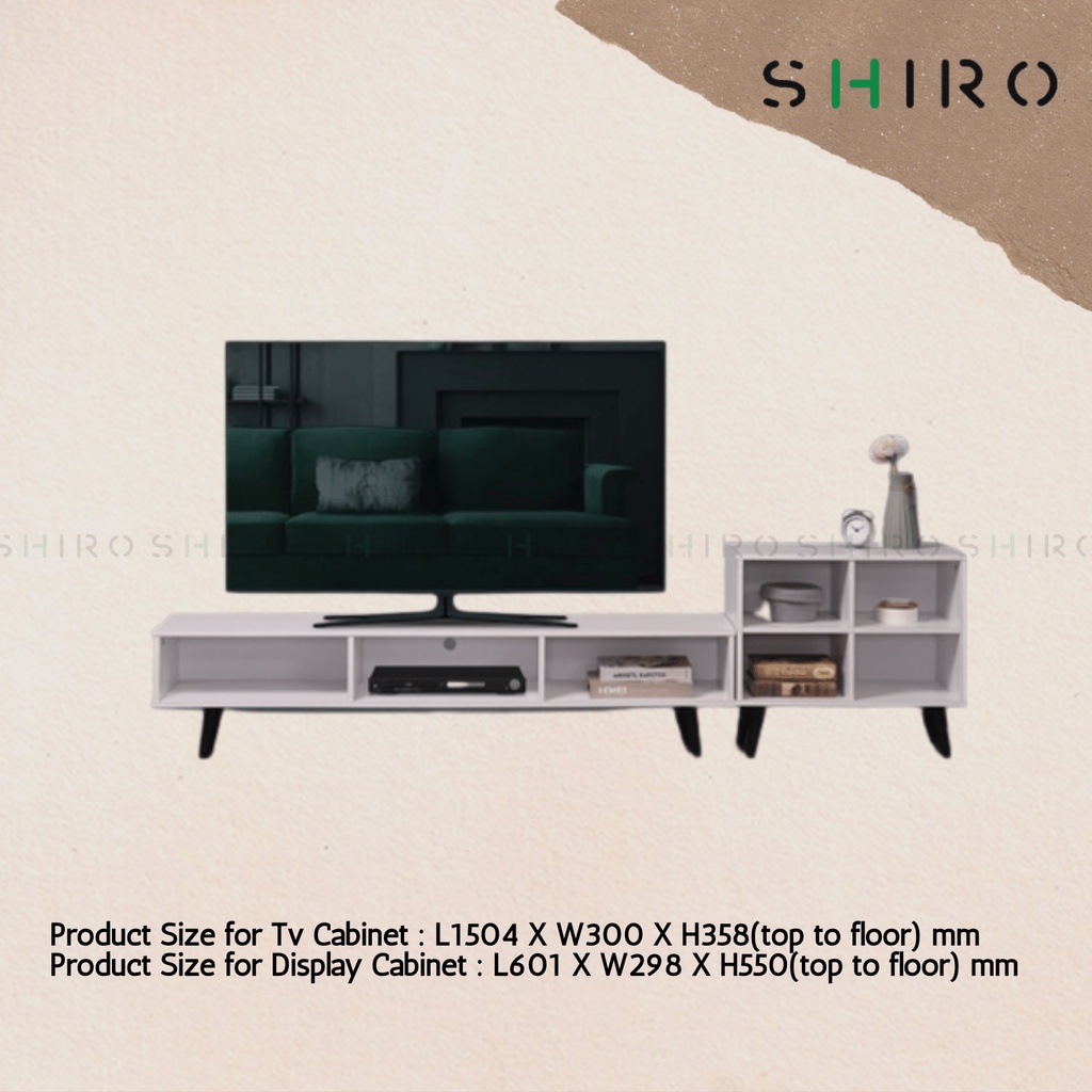 SHIRO Furniture 5ft Rak TV White Color Rack TV Display