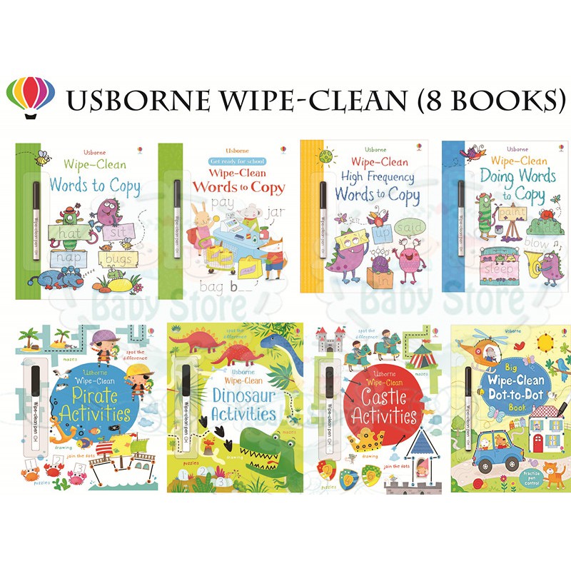 Usborne Wipe Clean Activity Book (8 books) Shopee Malaysia