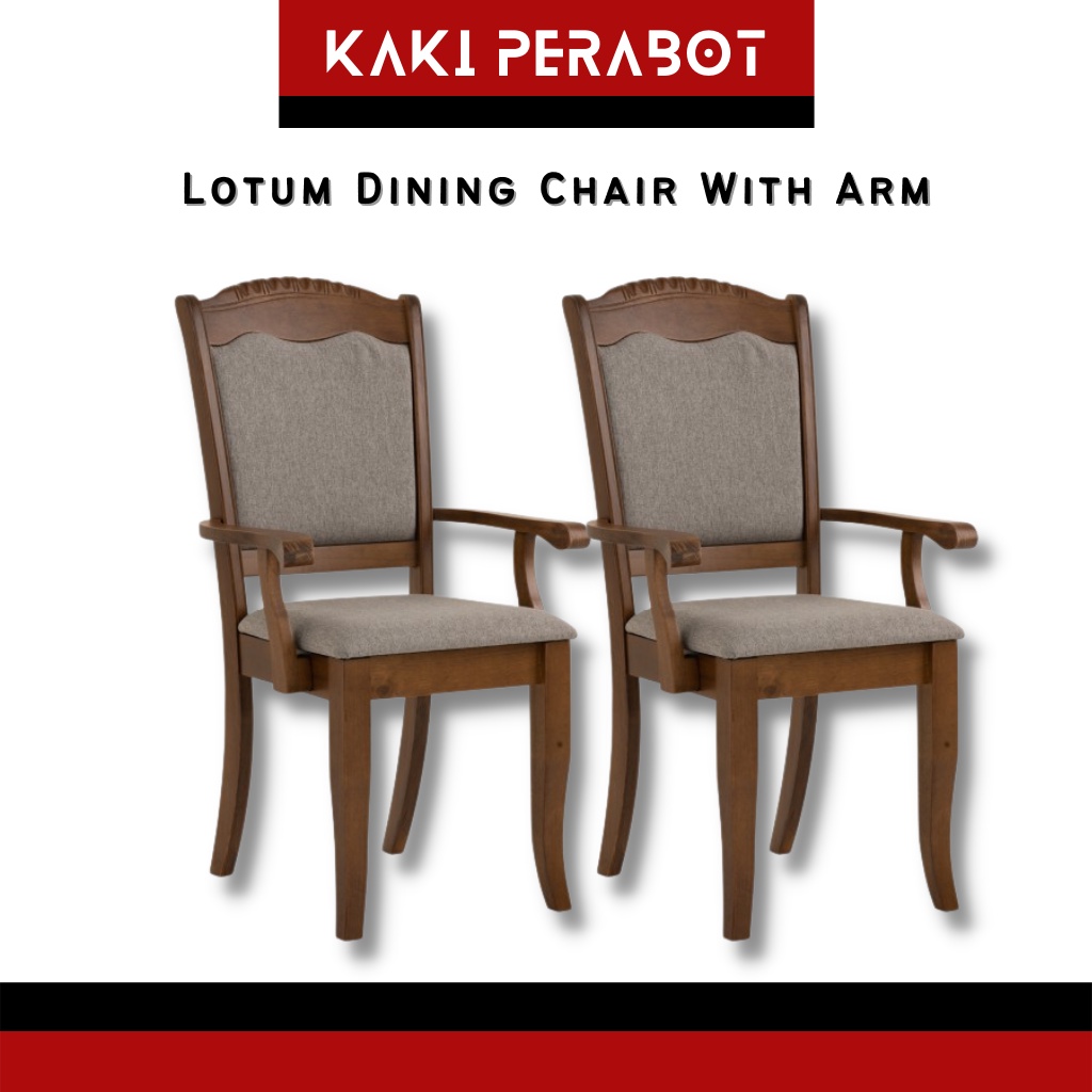 [SET OF 2] LOTUM Wood Dining Chair Arm Chair Kerusi Makan Kerusi Meja