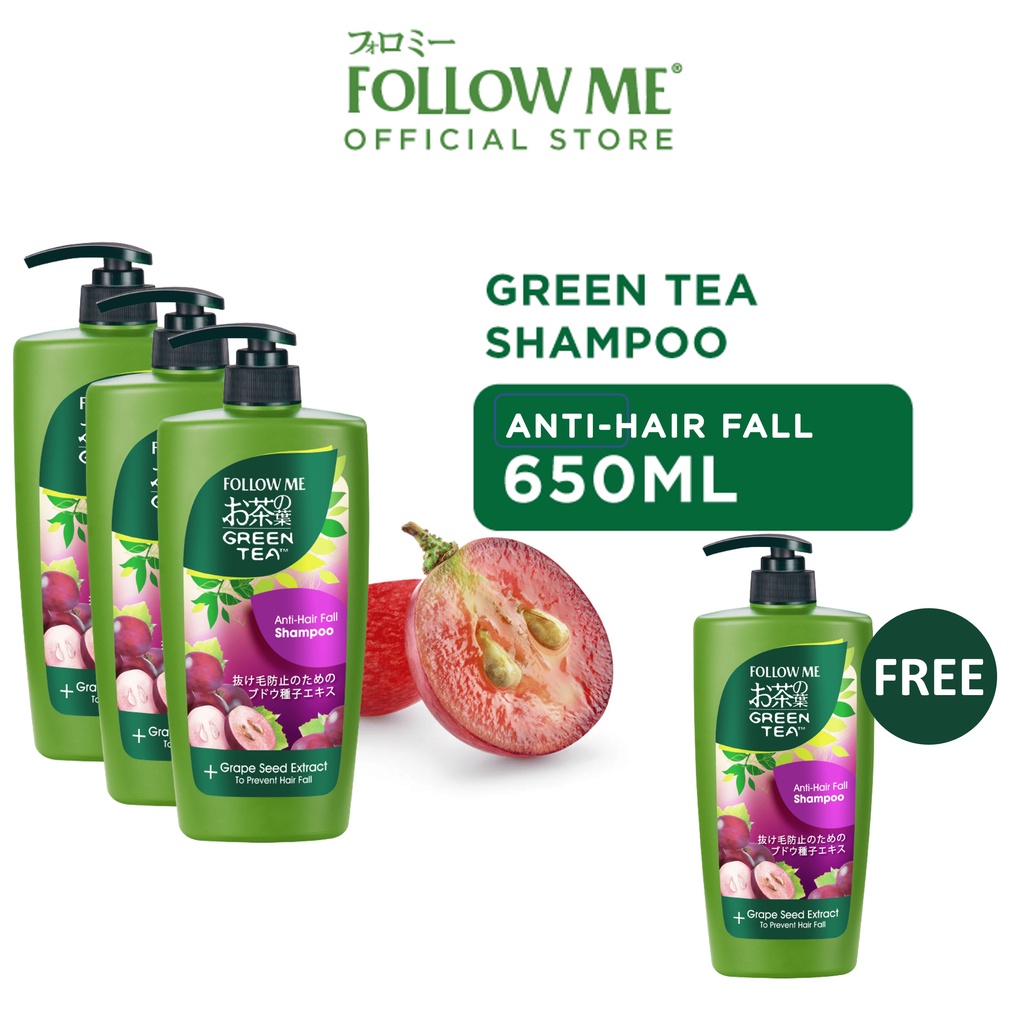[Buy 3 Free 1] Follow Me Green Tea Shampoo 650ml (AntiHair Fall