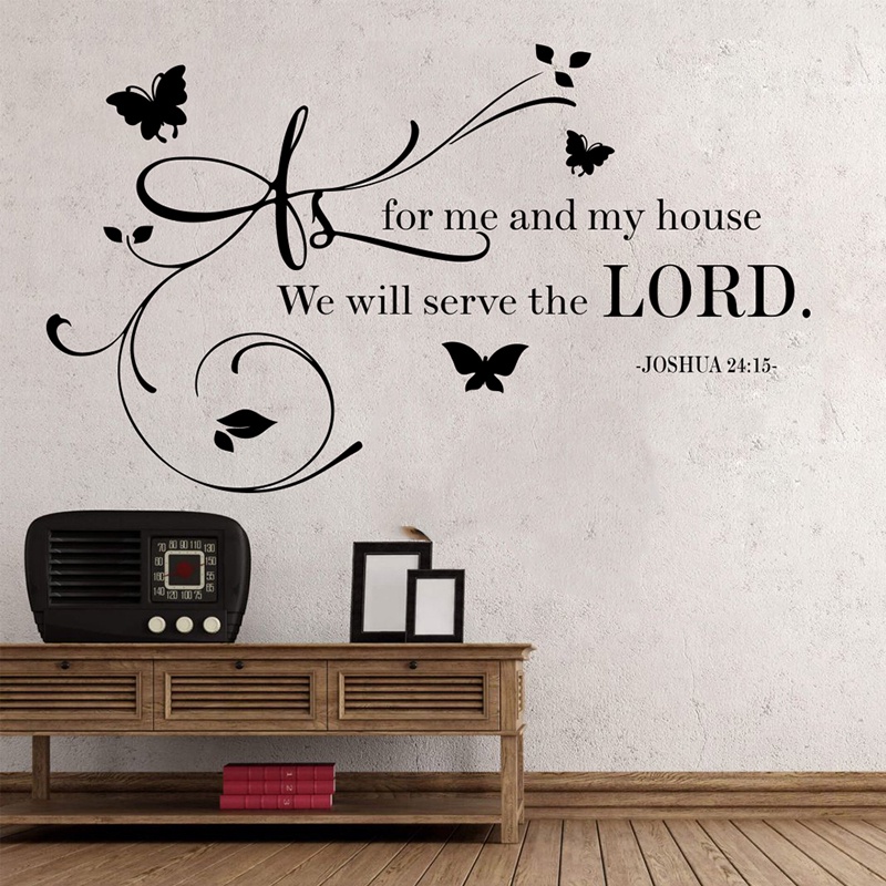 Bible Verse Wall Sticker God Joshua Vinyl Decal Quote We Will Serve The