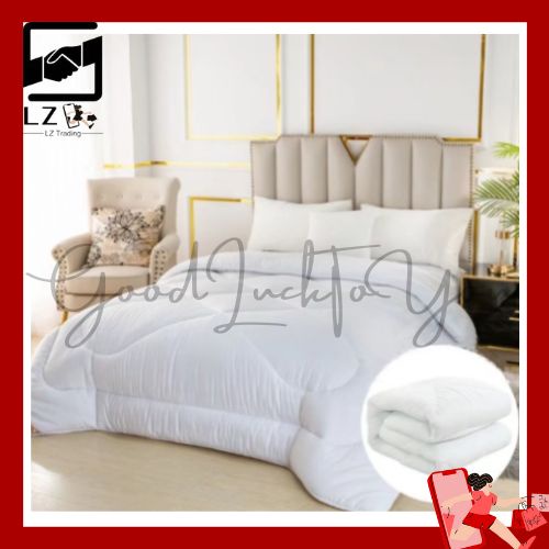 GOODLUCKHigh Quality Plain White Cotton Comforter Duvet Filler Blanket