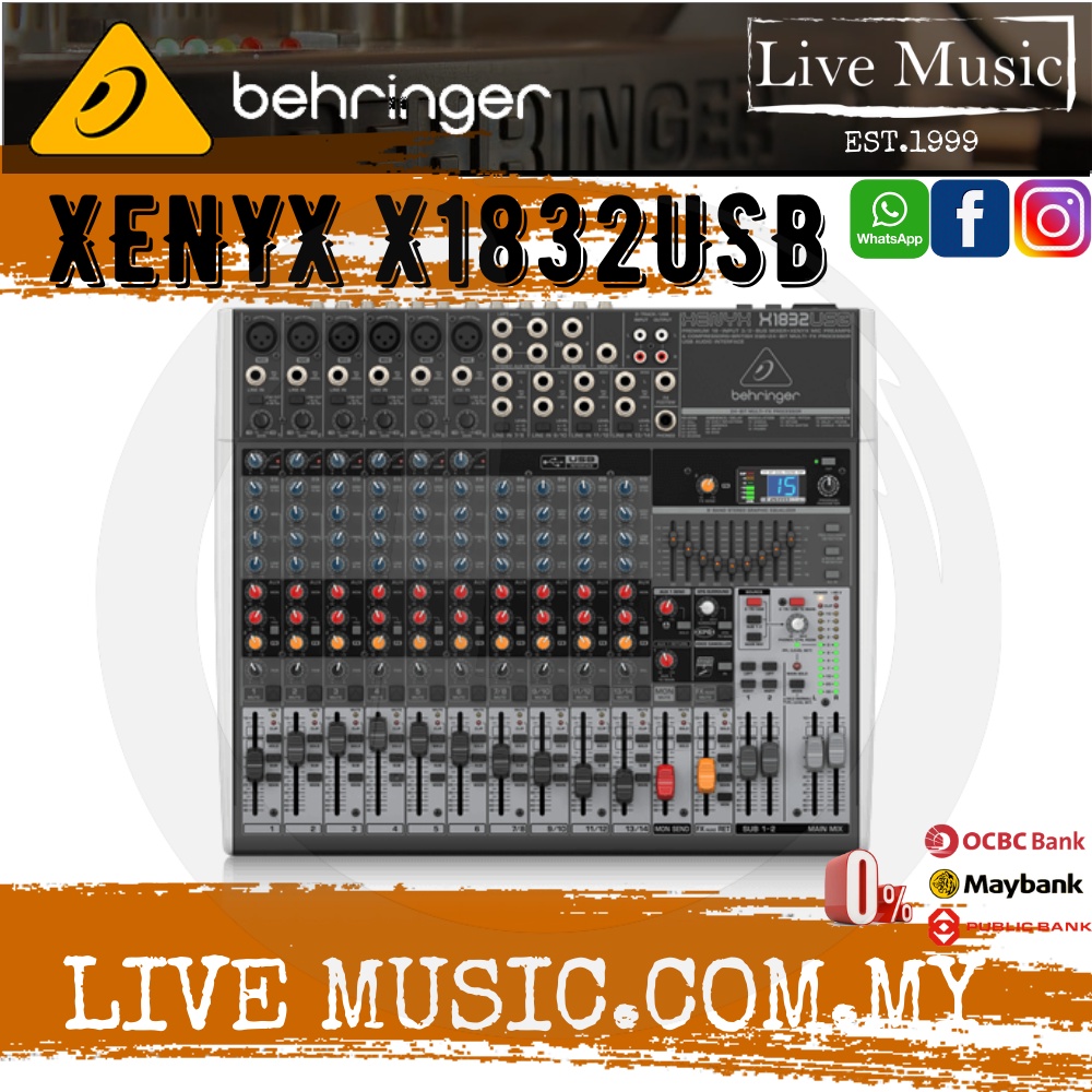 Behringer XENYX X1832USB 14channel Mixer with USB and Effects