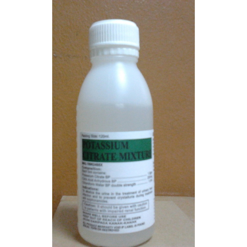 Mixture Potassium Citrate 120ml (Alkalinisation of Urine) Shopee Malaysia