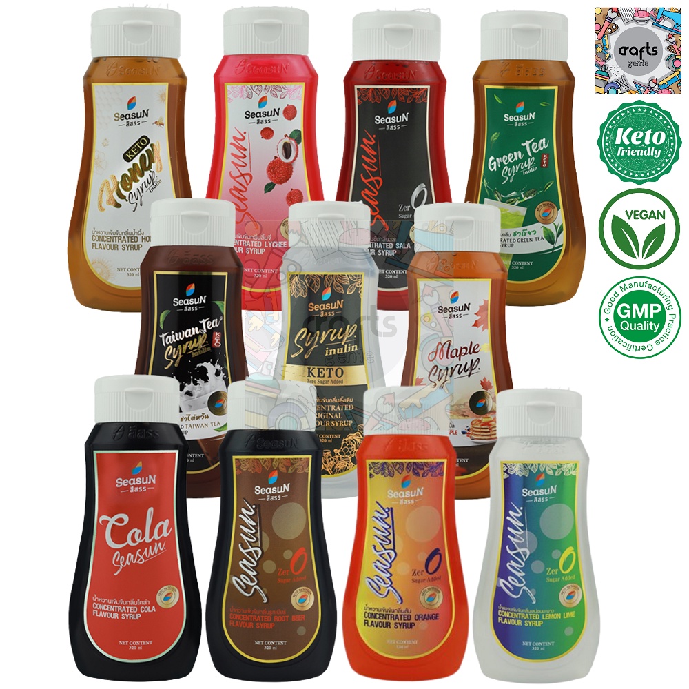 SEASUN Sugar Free Concentrated Syrup 320ml Halal, Sugar Free, Low