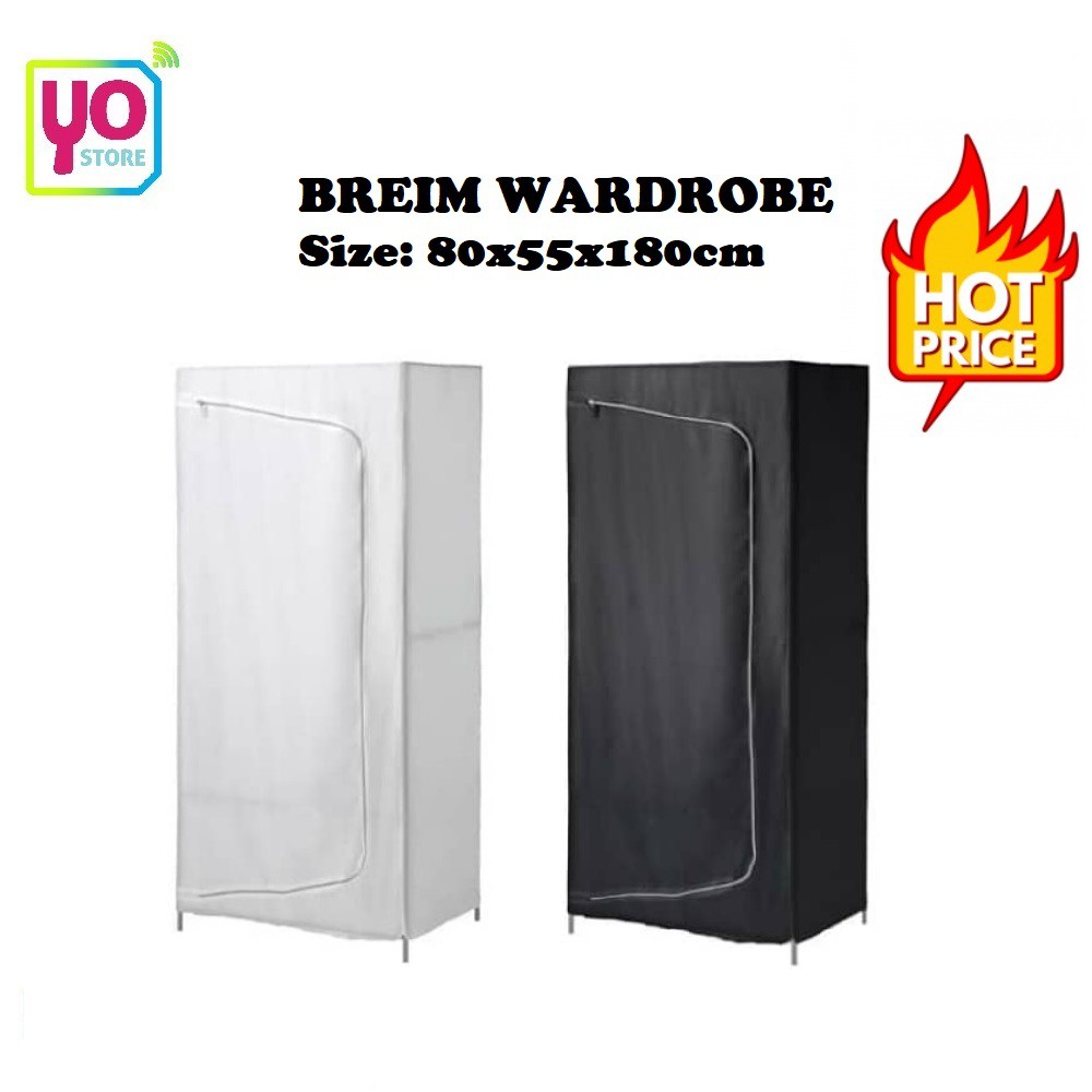 IKEA BREIM Wardrobe, White&Black 80x55x180 cm Shopee Malaysia
