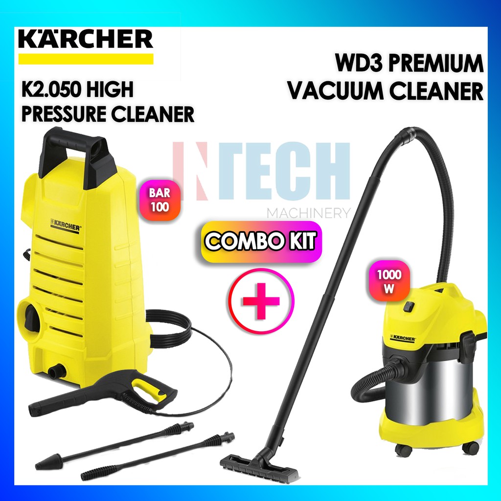 KARCHER K2.050 HIGH PRESSURE CLEANER + WD3 PREMIUM WET & DRY VACUUM CLEANER (K2050+WD3PREMIUM