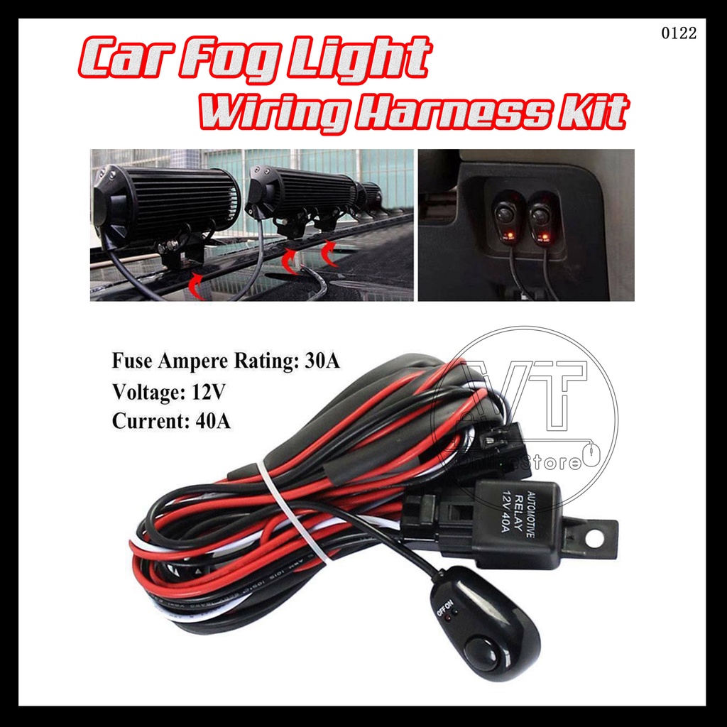 Car Work Light Driving Fog Lights Lamp Wiring Harness Relay Loom LED
