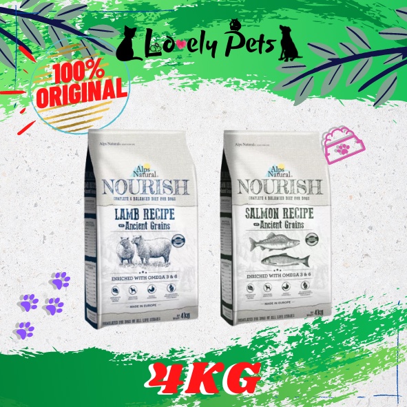 Alps Natural Nourish Dog Food (4KG) Dry Dog Food Salmon/Lamb Shopee