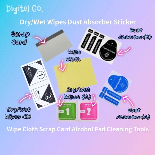 Dry / Wet Wipes Dust Absorber Sticker Wipe Cloth Scrap Card Dirt Removal Sticker Alcohol Pad