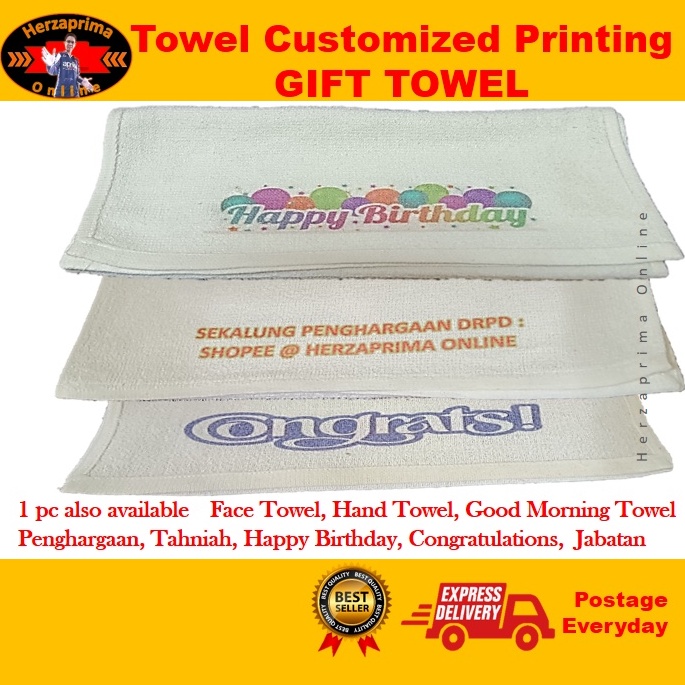 Towel Printing Custom Customized Hand Towel Face Towel Gift Present By Herzaprima Online