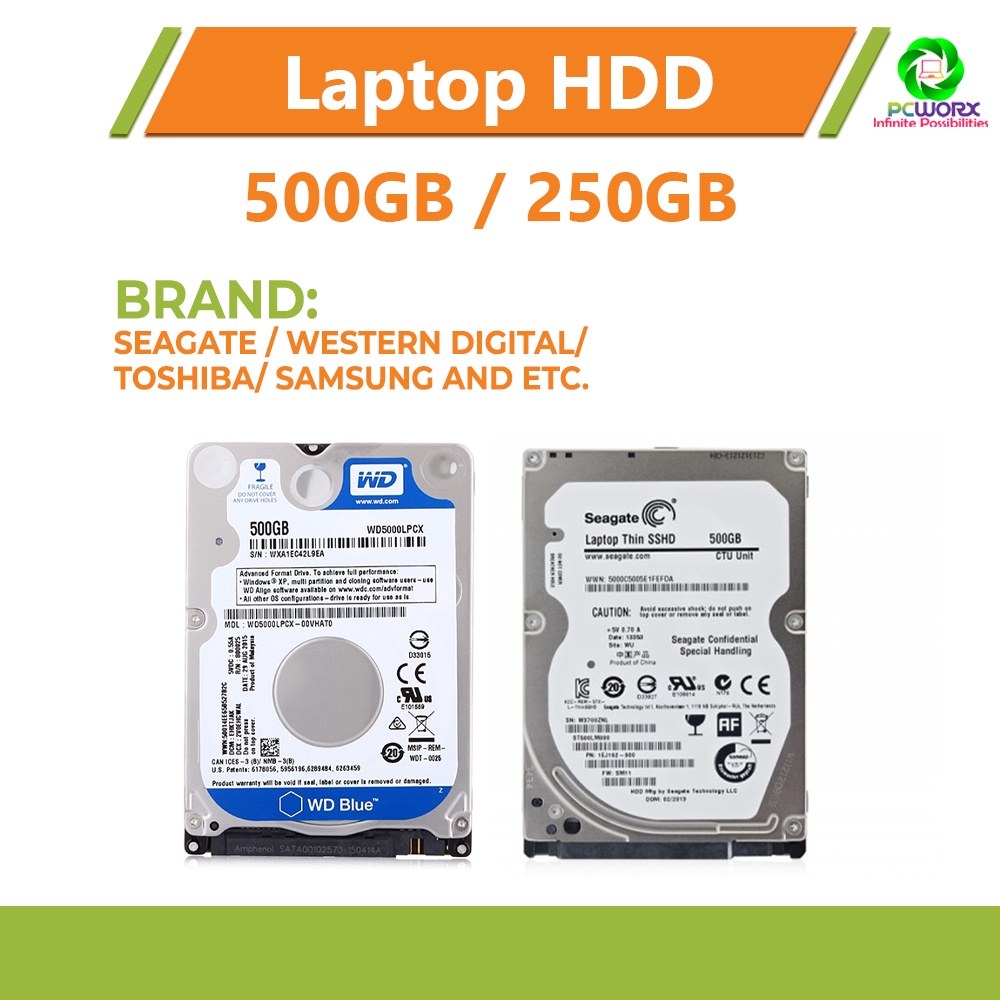 Mix Brand 250GB/500GB 2.5"mm SATA Laptop Hard Disk Drive HDD Shopee