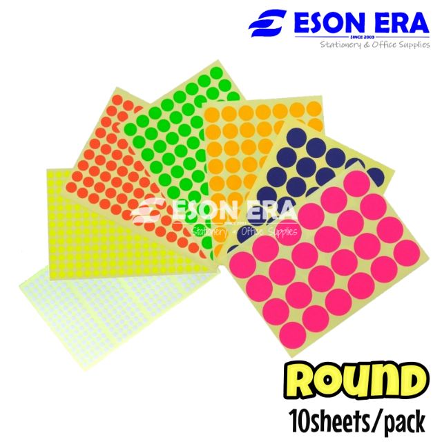 Round Self Adhesive Label Sticker 10sheets/pack Sticker Tanda Harga