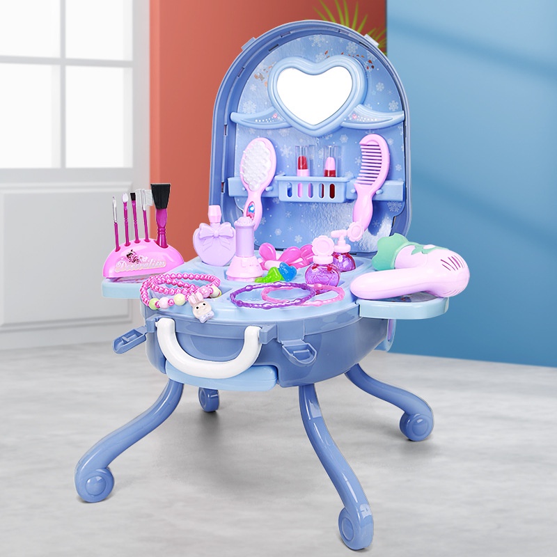 🐳3In1 Frozen Makeup Dressing Table Toy Set Girls Princess Make up