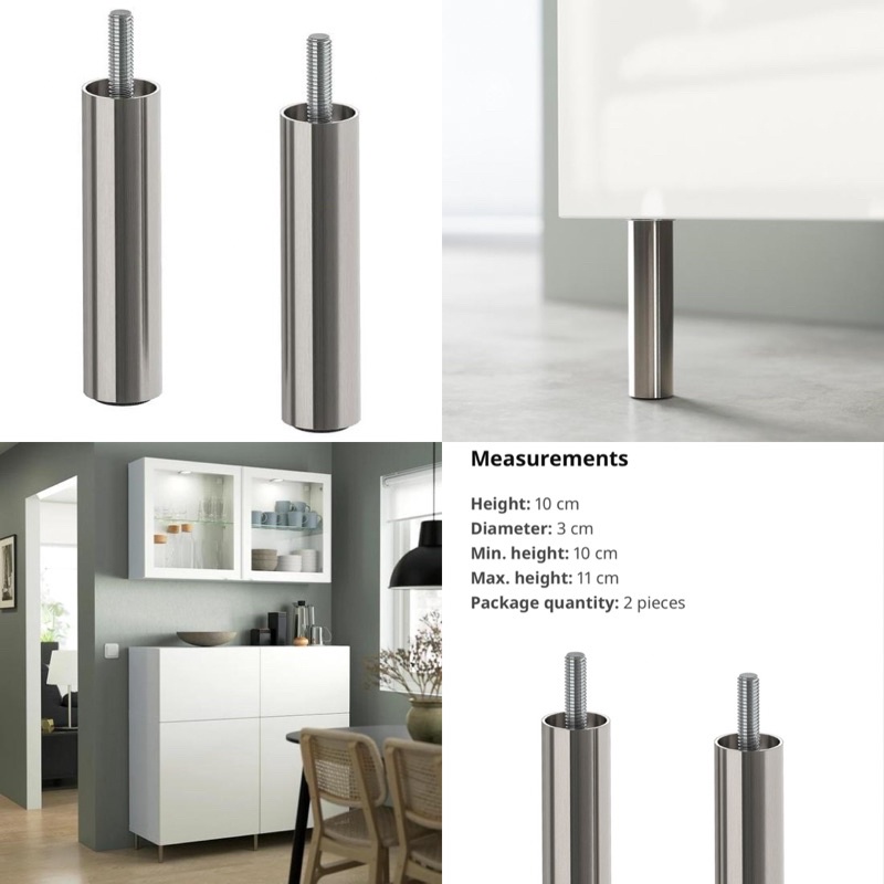 IKEA Besta Leg Legs Stubbarp Mejarp Osarp Gold Brass Nannarp Kabbarp