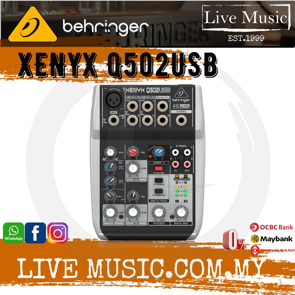 Behringer XENYX Q502USB Mixer with USB ( XENYXQ502USB / XENYXQ502USB