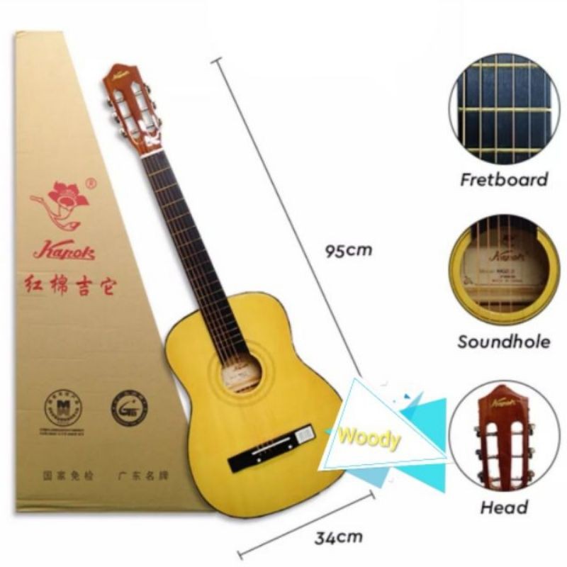 Kapok Guitar Classic Original 38"/ Guitar Acoustic Kapok/ Gitar Kapok Ori 100 with Guitar Bag
