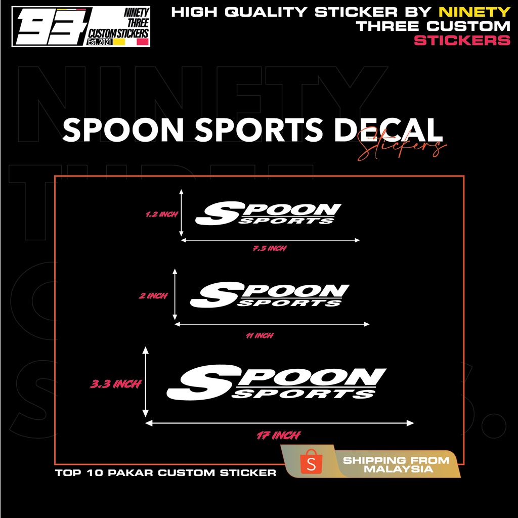 SPOON SPORTS DECAL STICKERS (2PCS) Shopee Malaysia