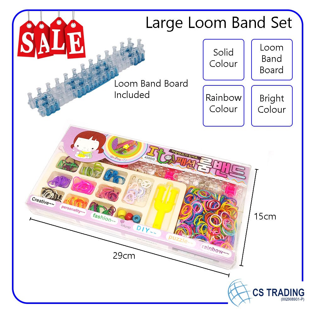 [BUY 1 FREE 1] Large Loom Band Set and Loom Band Board with Storage