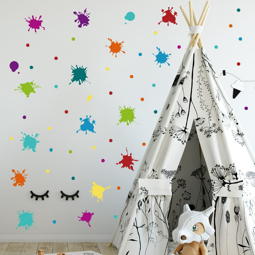 Diy sticker Colorful Paint wall sticker Ink Splatter Splotches wall