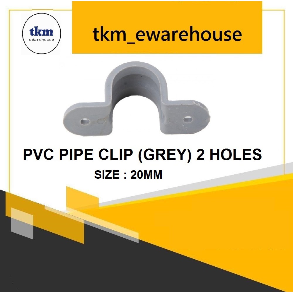 PVC Pipe U Clip Grey Colour (15mm, 20mm, 25mm,32mm,40mm,50mm,80mm,100mm