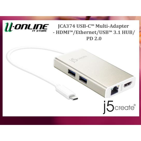 j5Create JCA374 USBC™ MultiAdapter 3.1 HUB/PD 2