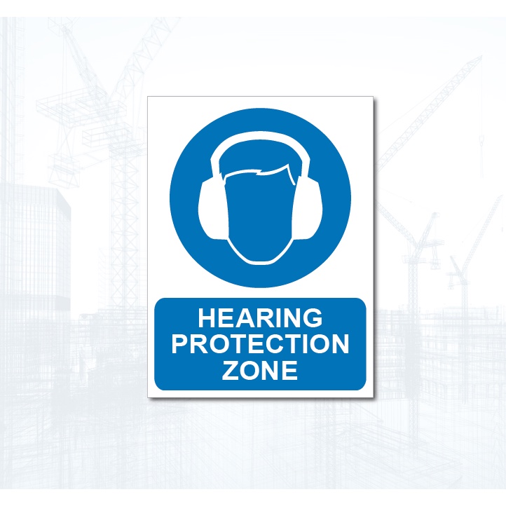 Safety Signage HEARING PROTECTION ZONE (Sticker & Acrylic Signage