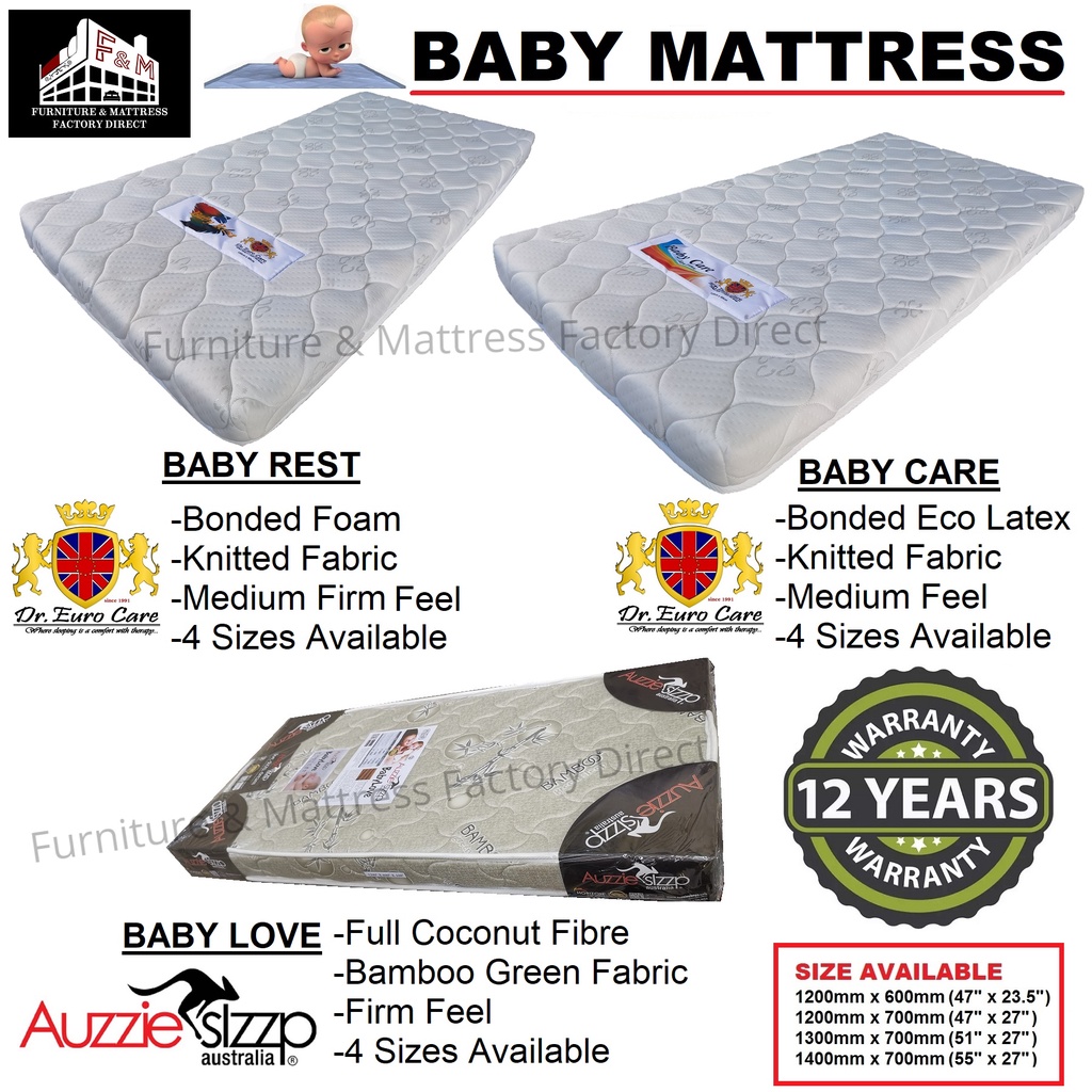 Baby Mattress / Baby Cot Mattress / Baby Tilam (Coconut Fibre/Eco Latex