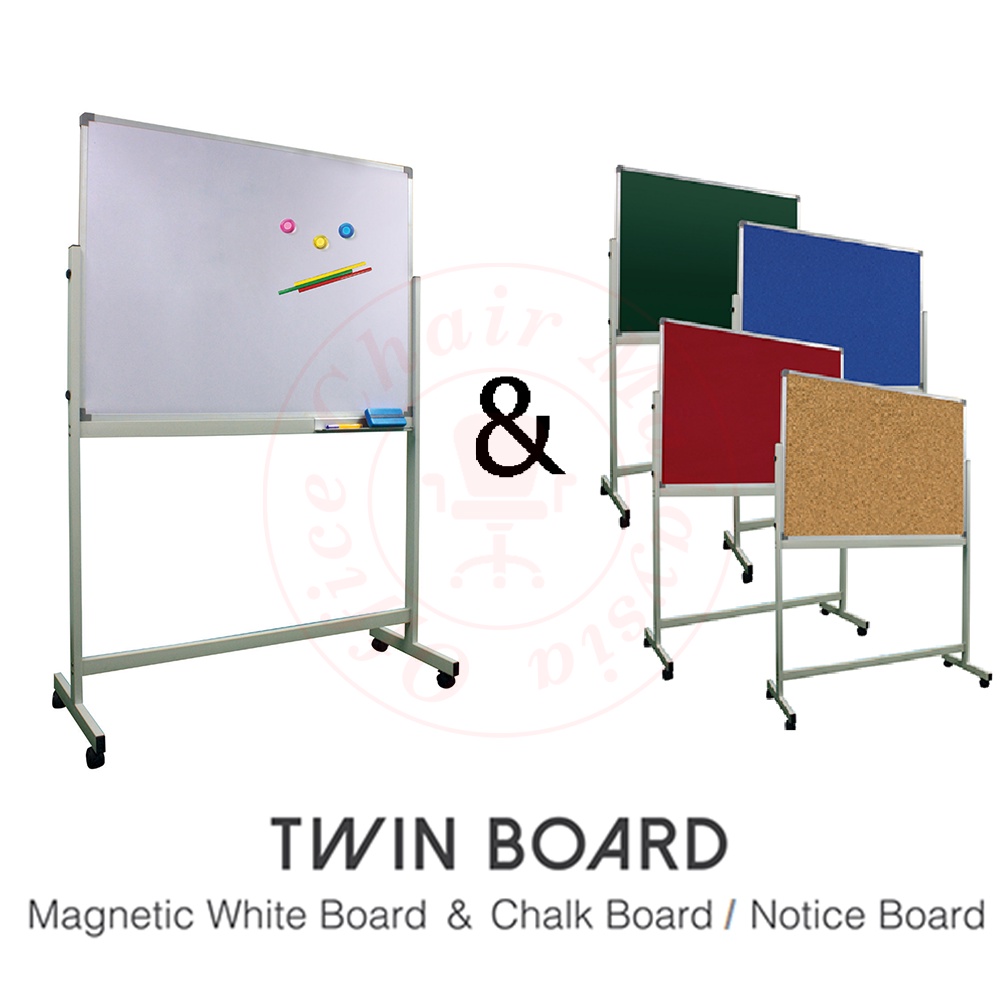 Twin Board / 2 In 1 Board with Stand ( Whiteboard & Chalk