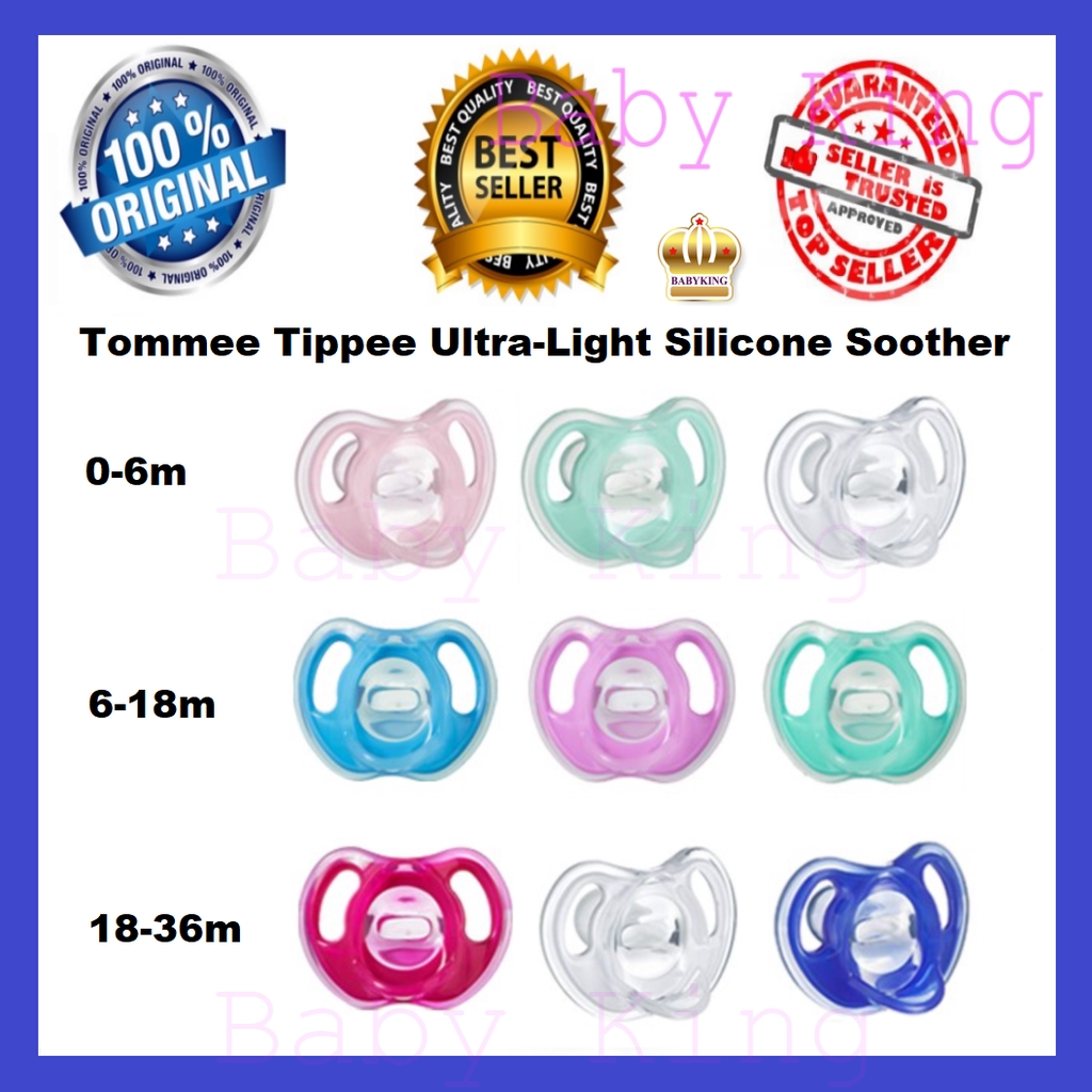 Original Tommee Tippee UltraLight Ultra Light Silicone Baby Soother
