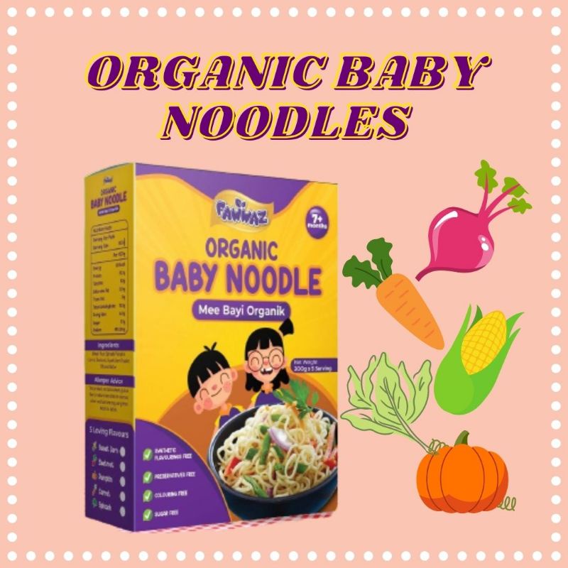 FAWWAZ ORGANIC BABY NOODLES VEGETABLE FLAVOURS Shopee Malaysia