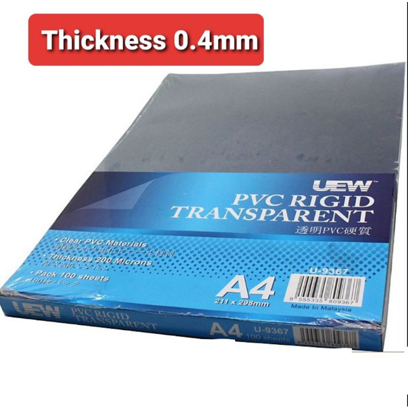PVC Rigid Sheet A4 0.4MM ( Plastic Cover ) Shopee Malaysia