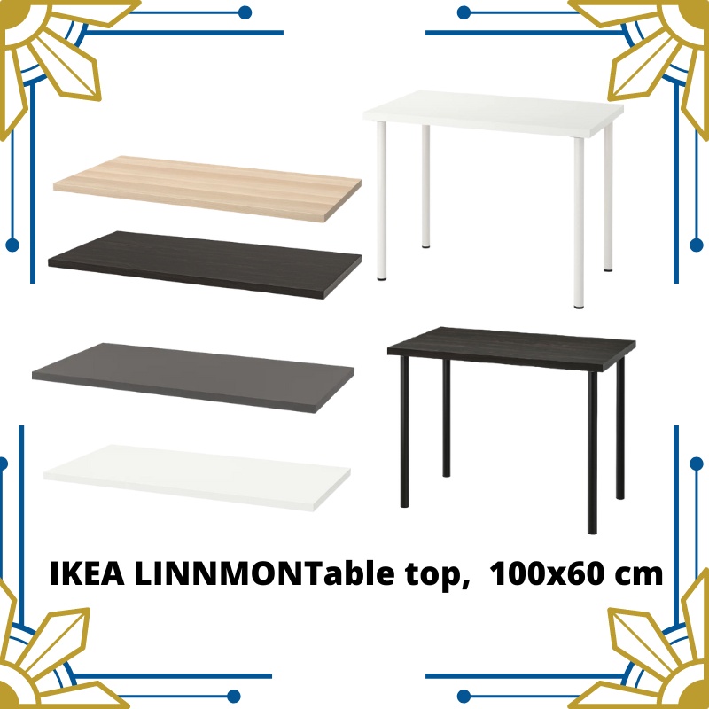 IKEA LINNMON Table top, 100x60 cm can add 4leg meja 桌子，书桌 Shopee Malaysia