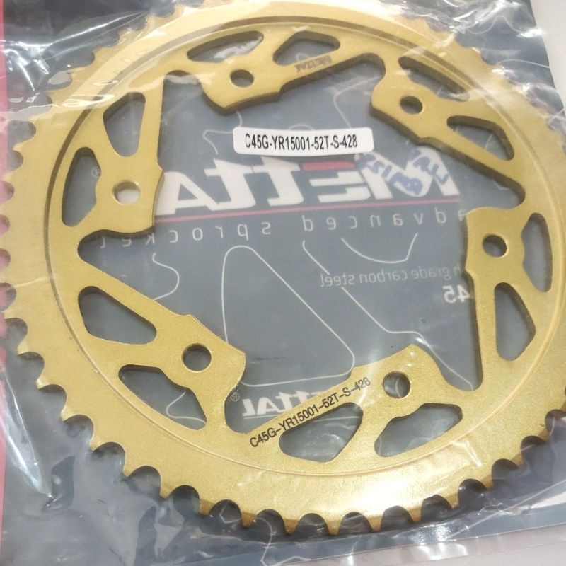 YAMAHA MT15 / R15 428 gold Sprocket / Spocket emas 52T Shopee Malaysia