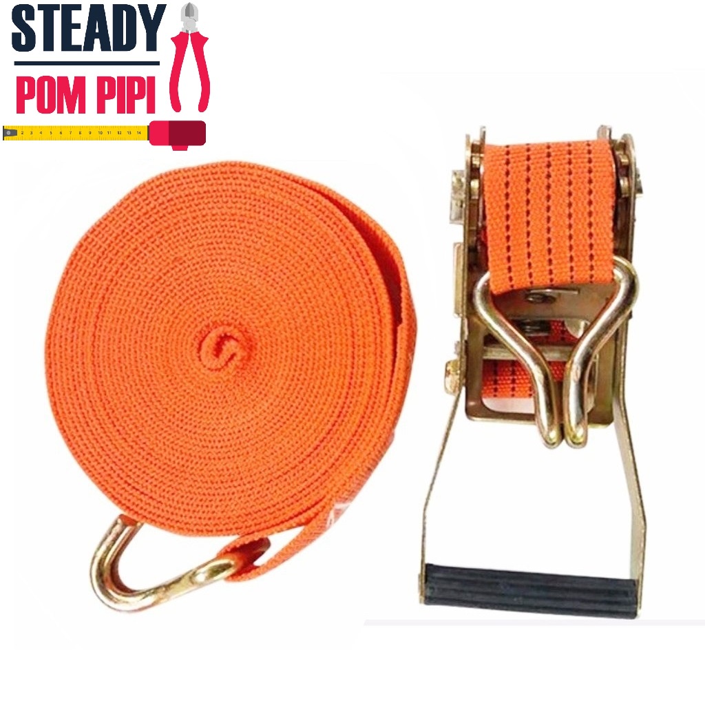 2" X 9M X 2TONS HEAVY DUTY LORRY RATCHET STRAP TIEDOWN WITH METAL LOCK