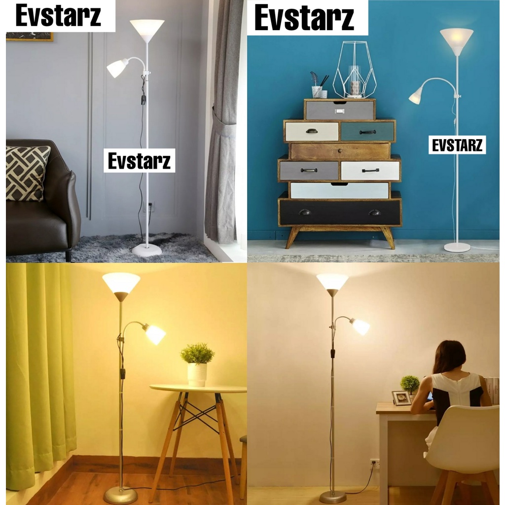 Modern Standing Light E27 2 Light Bulb Living Room Bedroom Office Study