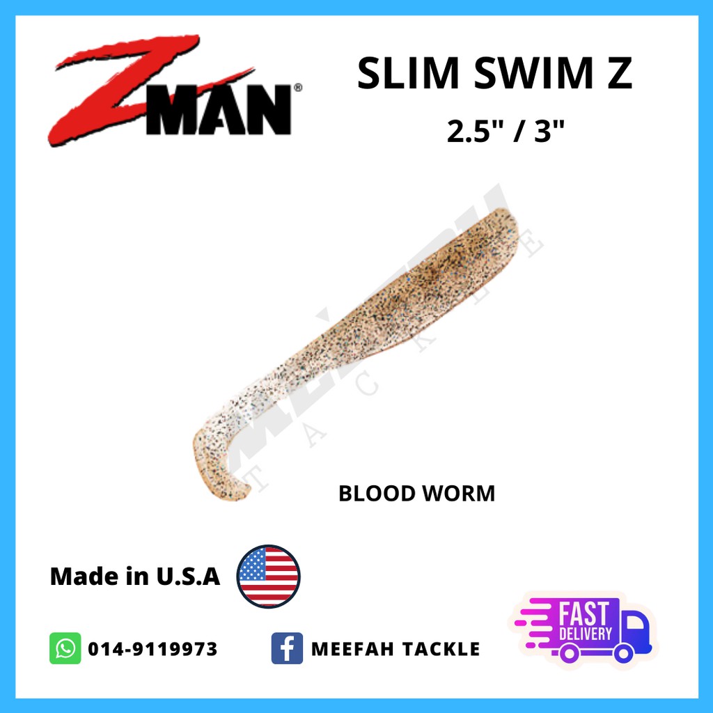 ZMAN Z MAN SLIM SWIMZ SWIM Z 2.5 INCH / 3 INCH MADE IN USA Soft Plastic