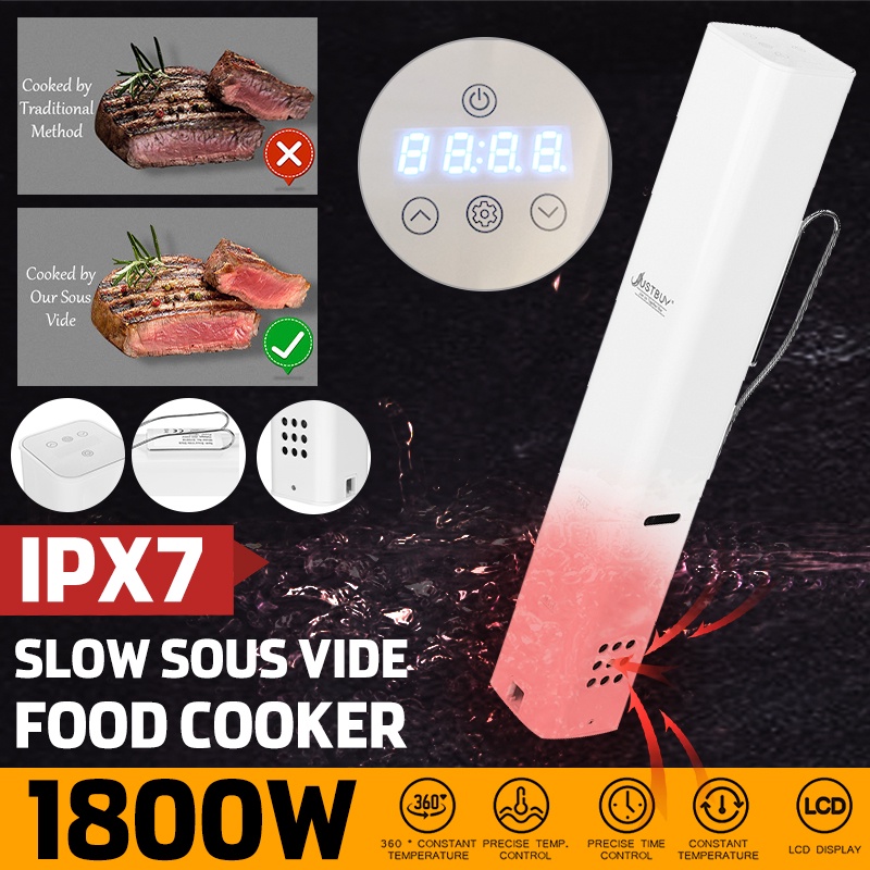 1800W Professional Electric Slow Sous Vide Food Cooker with LCD Display