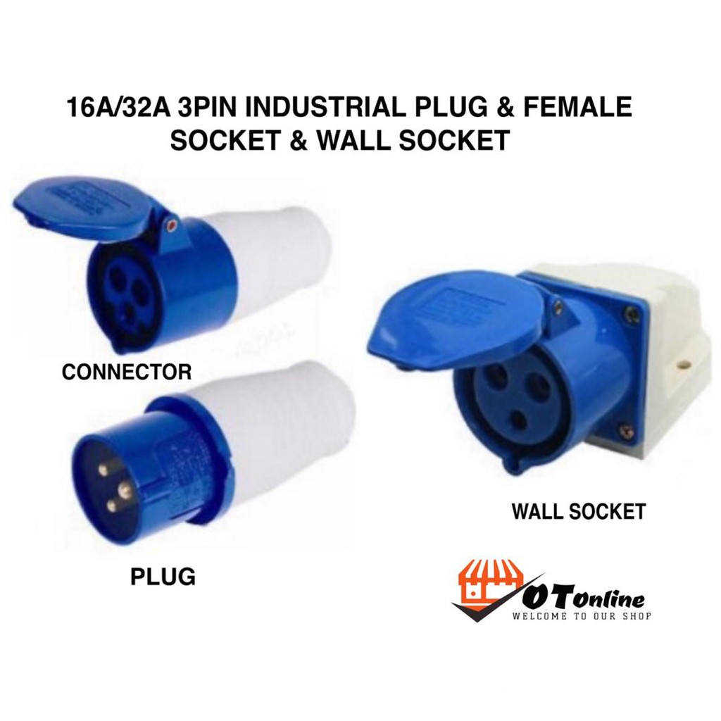 CEE 240V 16A&32A 3 Pin Industrial Site Plug And Sockets 3 Ways Male
