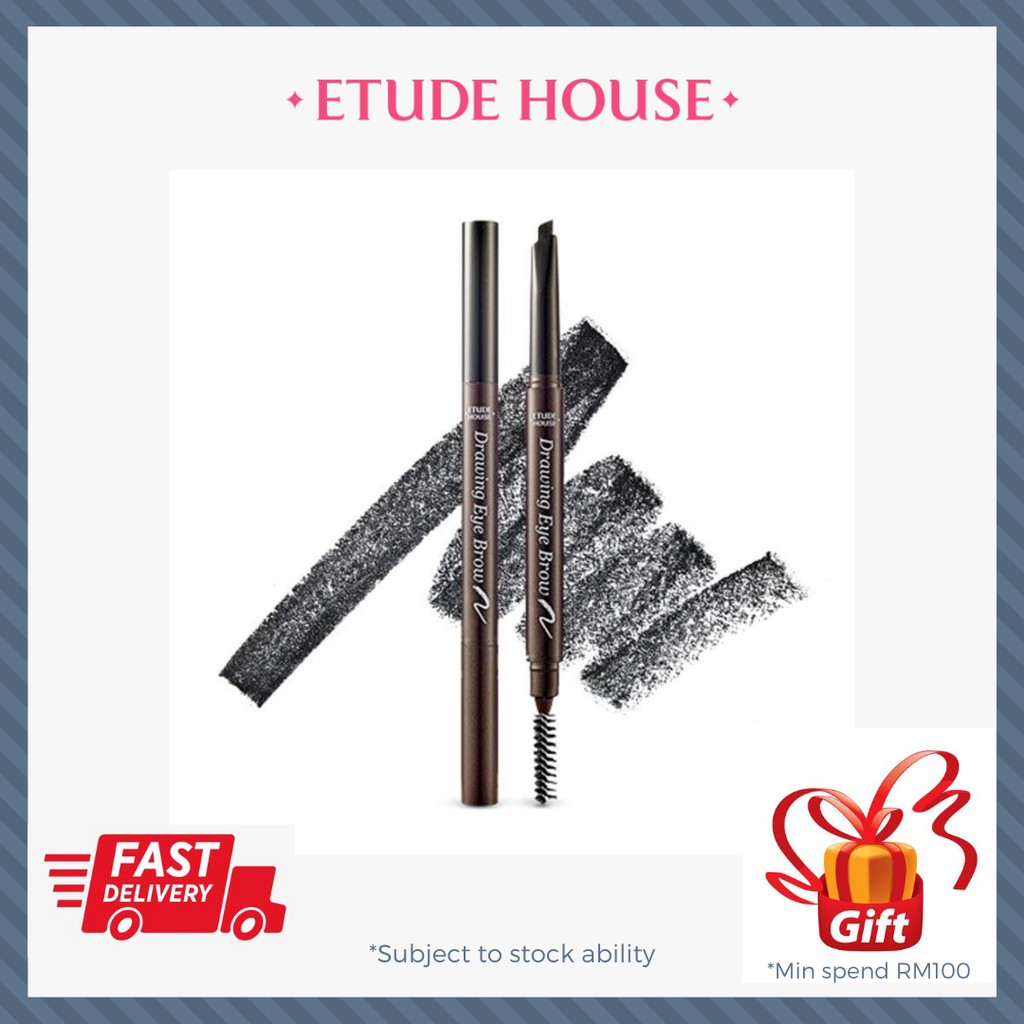 🔥FREE HAND CREAM🔥ETUDE HOUSE DRAWING EYEBROW PENCILDARK GRAY4