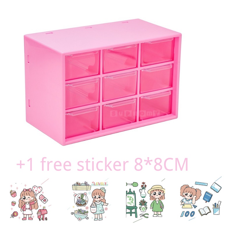 9 mini drawer storage table organizer mini storage box almari mini Jewellery Cosmetic Storage