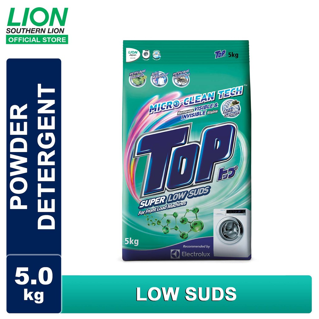 TOP Front Load Powder Laundry Detergent Super Low Suds (5kg) Shopee