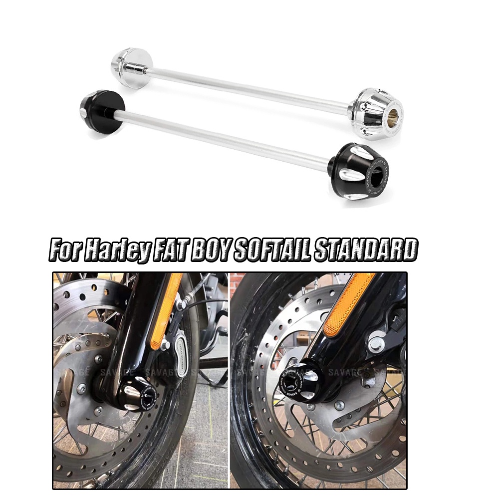 Front Axle Fork Crash Slider Caps For Harley FAT BOY SOFTAIL STANDARD