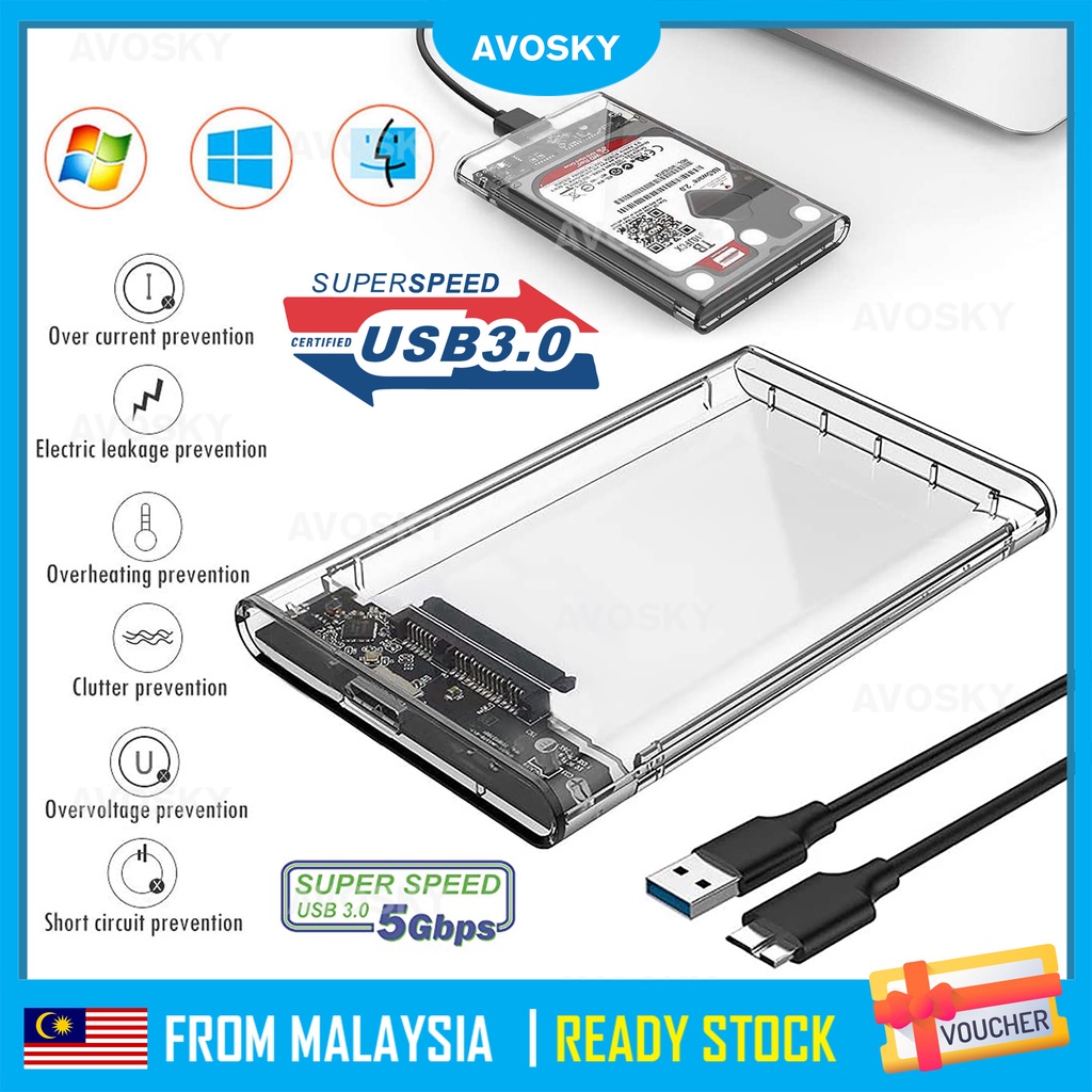 AVOSKY Ultra Highspeed Hardisk Hard Disk [External Case + CABLE