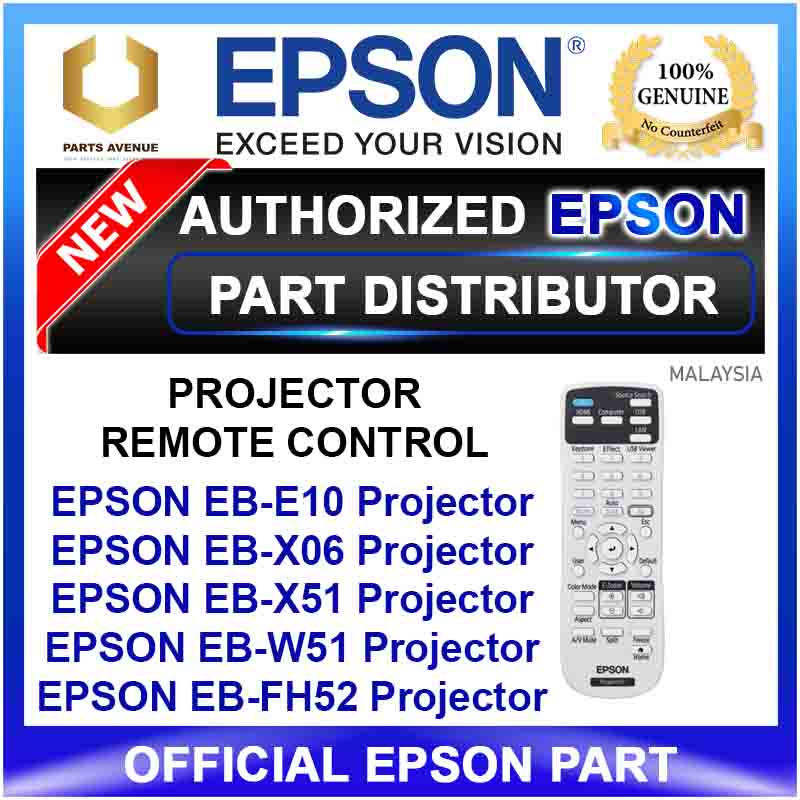 OFFICIAL EPSON Projector Remot Control EPSON EB E10 EB X06 EB X51 EB