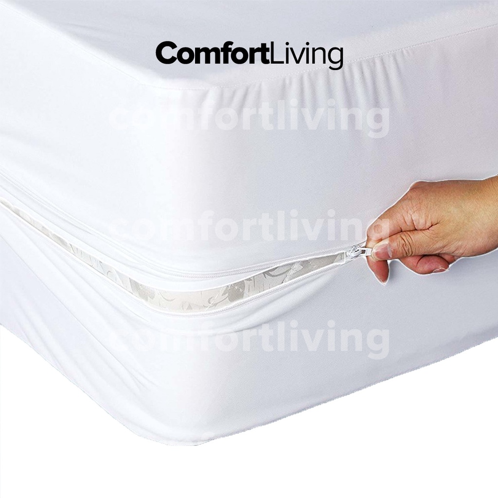 Single Mattress Cover with zip foldable (4inch) bedsheet zip cover