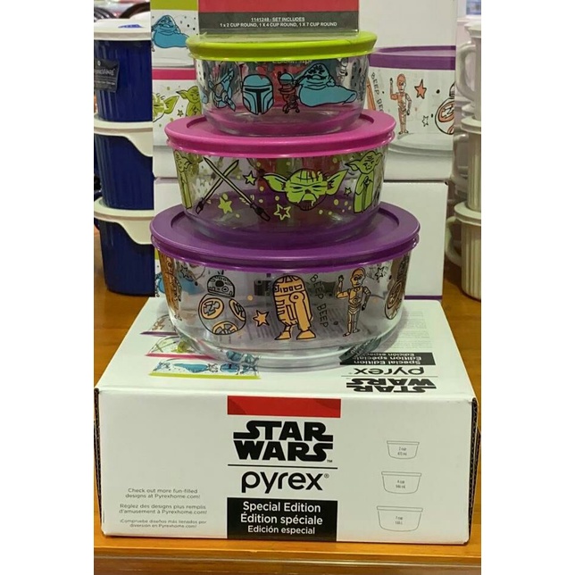 Pyrex Star Wars Decorated Glass Food Storage 6pcs Shopee Malaysia