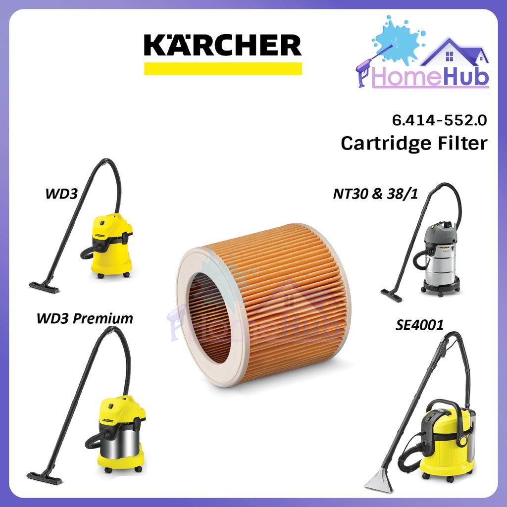 Karcher Vacuum Filter Cartridge Filter SE4001 NT30 WD3 Dust Filter