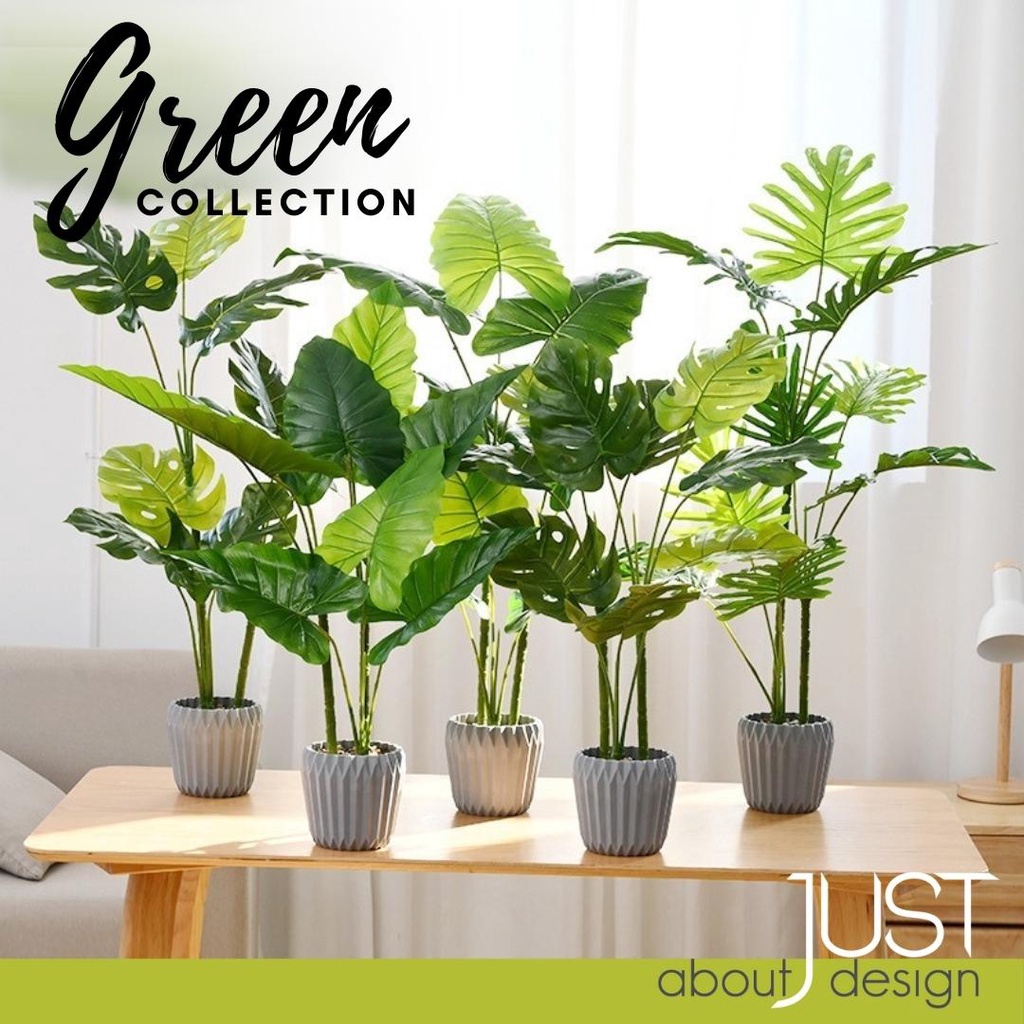 Artificial Potted Plant Fake Pot Premium Viral Decor Green Pasu Bunga